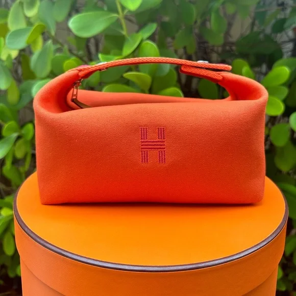 Hermes | Bags | Hermes Brideabrac Case Pm Canvas Orange